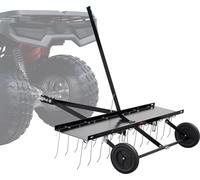 Scarificateur VEVOR, scarificateur 1219 mm avec 24 dents en acier à ressort, scarificateur de gazon pour ATV ou tondeuse, râteau à gazon avec étrier de levage pour le jardin, la ferme, l'herbe