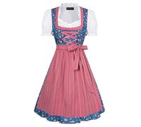 SCARLET DARKNESS abito tradizionale midi da donna gonna tradizionale moda tradizionale camicetta dirndl jeans blu e rosa L