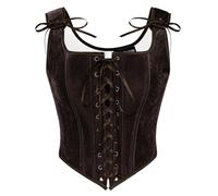 SCARLET DARKNESS Bustier médiéval vintage à lacets en velours pour femme Renaissance