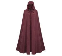 Scarlet Darkness Cape à capuche médiévale style Renaissance pour femme, costume d'Halloween Hobbit, bordeaux