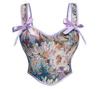 Scarlet Darkness Corset pour femme avec encolure en cœur et fermeture éclair Taille 34-46, Chrysanthème violet, 8