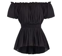 Scarlet Darkness Haut Style péplum à Ourlet Bas pour Femme - Noir - Taille M