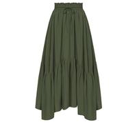 Scarlet Darkness Jupes Maxi pour Femme Taille Haute Renaissance Jupe Longue avec Poches, Vert Militaire, Taille M