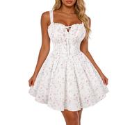 SCARLET DARKNESS Robe corset florale pour femme, mini robe d'été 2026, robe de remise de diplôme