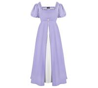 SCARLET DARKNESS Robe de bal victorienne élégante à manches bouffantes taille empire pour femme, lilas, L