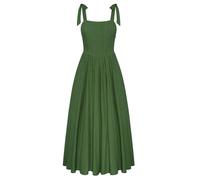 SCARLET DARKNESS Robe d'été décontractée sans manches avec bretelles spaghetti et poches pour femme, Vert, M