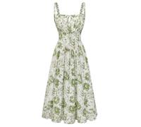 SCARLET DARKNESS Robe midi florale pour femmes, robe corset, robe d’été et de printemps, robe champêtre, XX-Large