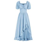 Scarlet Darkness Robe Renaissance pour femme - Corset médiéval - Costume de pirate, bleu ciel, Taille XL
