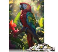 Scarlet Macaw Parrot in Jungle Puzzle 1000 Pièces Educa Jouet en Bois Cadeau Unique Décoration Intérieure Jeu Éducatif Challenge Toy Adultes & Enfants des 14 Ans 1000pcs (75x50cm)
