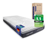 Scarnatti Cool Gel Matelas en mousse à mémoire de forme - 7 zones viscoélastique et mousse à froid - Enrichi de thé vert et charbon de bambou - Matelas futon japonais (hauteur 27 cm, 90 x 190 cm)