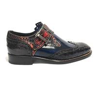 Scarpe uomo Harris con fibbia in pelle stampa cocco marrone/ rosso/ shade blu U17HA124 40
