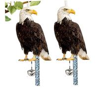 Scarreurs d'oiseaux pour jardins 2pcs Scureur d'oiseau de la chouette imperméable réaliste avec ruban dissuasif sur les oiseaux et cloche pour un étang de toit de maisons de garage facile à accr.