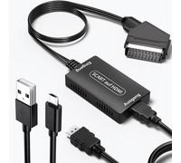 Scart To Hdmi Adapter With Cables, Full Hd 720P/1080P Scart To Hdmi Converter, Audio Video Converter For Hdtv/Monitor/Stb/Xbox/Ps3/Sky Dvd