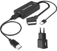 Scart To Hdmi Converter Scart Adapter And Cable Full Hd 1080P Audio Video Converter For Hdtv, Stb, Vhs, Xbox, Ps3, Sky, Dvd, Blu-Ray, Etc
