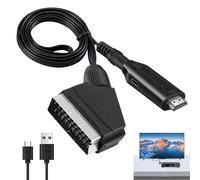 Scart To Hdmi Converter: Scart Input To Hdmi Output With Cable, 1080p/720p Hd Audio Video Converter For Dtv Stb Vhs Vcr Ps3 Sky Dvd Blu Ray (1m)