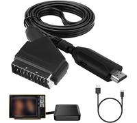 Scart To Hdmi Converter, Scart To Hdmi Cable With Usb Cable, Scart To Hdmi Audio Video Converter With Scart Input And Hdmi Hd 720/1080P Output Connector For Hdtv Stb Vhs