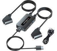 Scart To Hdmi Converter With 4:3 And 16:9 Scart To Hdmi Ports, 2 Scart To Hdmi Output For Devices With Scart Output To Display On Hd Tv