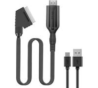 Scart Vers Hdmi Convertisseur Péritel Vers Hdmi Avec Câble Hdmi, Pour Full Hd Tv 720P/1080P Pour Les Lecteurs Dvd, Vhs, Vcr