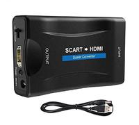 Scart vers Hdmi Convertisseur Scart Péritel vers Hdmi Adaptateur Audio Vidéo Rater Support Hdmi 720p / Sortie 1080p pour Hdtv/monitor/projector/stb/vhs/xbox/ps3/sky Blu-Ray DVD Player Noir