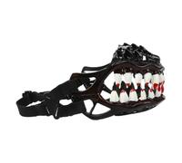 Scary Dog Muzzle - Funny Halloween Basket Muzzle for Small Medium | Breathable Adjustable Latex Dog Mouth Guard For Barking Chewing And Biting Control, Pet Costume Party Role Play