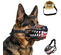 Scary Dog Muzzle with Teeth, Hell Hound Monster Muzzle. (B,S) | Scary Mask Dog Muzzle with Adjustable Straps for Small, Medium and Large Dogs