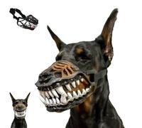 Scary Dog Muzzle with Teeth,Hell Hound Monster Muzzle for Halloween，A：XL | Scary Natural Latex Dog Costume Muzzle,Decorative Pet Accessory with Funny Fake Teeth,with Adjustable Straps