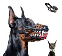 Scary Dog Muzzle with Teeth,Hell Hound Monster Muzzle for Halloween，B：XL | Scary Natural Latex Dog Costume Muzzle,Decorative Pet Accessory with Funny Fake Teeth,with Adjustable Straps