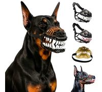 Scary Dog Muzzle with Teeth,Monster Dog Halloween Cosplay Costume Mask | Natural Latex for Realistic Terror Dog Teeth Muzzles with Adjustable Straps,Prevents Barking,Chews and Breathable Fit