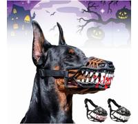 Scary Dog Muzzle with Teeth,Monster Funny Terror Hound Teeth Muzzle,Lifelike Halloween Dog Costume Accessory Photography Mask with Adjustable Straps,for Small,Medium and Large Dogs