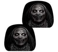 Scary Face Car Headrest Covers 2-Pack - Halloween Auto Decor | Universal