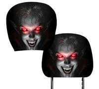 Scary Face Headrest Covers for Cars - 2-Pack | Double-Sided Halloween Prot