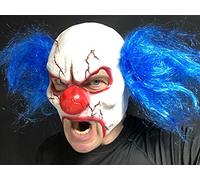 Scary fissuré Masque de Clown, Bouche Ouverte, Latex, Rouge, Cheveux, Zombie Halloween Horreur Masques