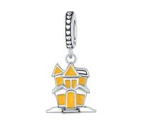 Scary Glow - in - the - breloque pendentif château sombre, accessoire de bracelet à breloques en argent sterling 925, compatible avec le collier bracelet pandora, cadeau pour femme