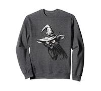 Scary Halloween Black Cat Witch Hat Moon Sweatshirt