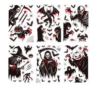 Scary Halloween Window Stickers | Reusable Double-Sided Decals