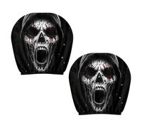 Scary Headrest Covers - 2 Piece Universal Spooky Skull Interior Accessories