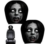 Scary Headrest Covers for Cars , 2-Piece Spooky Funny Halloween Decor