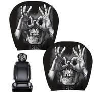 Scary Headrest Covers for Cars 2 Pieces Halloween Skull Universal Washable