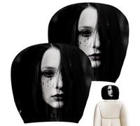 Scary Headrest Covers For Cars Spooky Ghost Face Universal Stretchy | Creepy Headrest Covers for SUV Trucks Halloween Trip Travel Daily Pranks Commuting Racing Driving