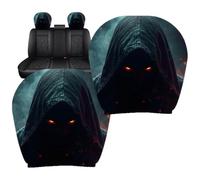 Scary Headrest Covers - Ghost Face Protector | 2 Pack Seat Covers | Tissu polyester respirant et élastique, universel sans slip, aide à protéger les points forts du quotidien, pour voitures