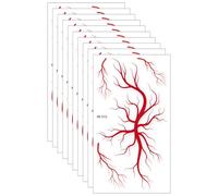 Scary Lifelikes Modèles De Vaisseaux Sanguins Tatouage Temporaire 10 Feuilles Étanche Adhésive Non Toxique Pour Le Jeu Rôle Stickers Corps Imperméable Amical