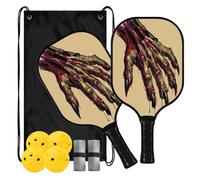 Scary Monsters Raquettes de pickleball en carbone texturé à la main | ensemble de palas de pickleball pour adultes hommes femmes