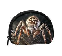 Scary Spider Mini porte-monnaie à fermeture éclair, petit organisateur de voyage avec imprimé intégral, tissu polyester durable, pochette compacte pour pièces de monnaie, clés