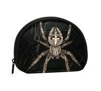 Scary Spider Mini porte-monnaie à fermeture éclair, petit organisateur de voyage avec imprimé intégral, tissu polyester durable, pochette compacte pour pièces de monnaie, clés