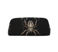 Scary Spider Trousse à crayons en cuir avec fermeture éclair tridimensionnelle, simple et élégante, tendance et pratique, Argenté., Taille unique, Cartable