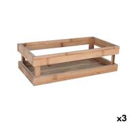 Inde Lot de 3 boîtes de rangement en bambou 32,5 x 17,5 x 10 cm