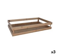 Inde Lot de 3 boîtes de rangement en bambou 53 x 32,5 x 10 cm