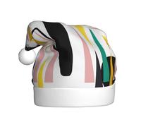 SCAUA Chapeau de Noël en forme de chat d'art moderne du milieu du siècle, chapeau de Père Noël pour adultes, chapeaux de Noël pour décoration de fête festive du Nouvel An