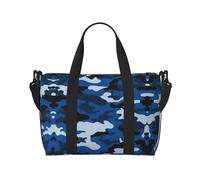 SCAUA Joli sac à main de Poméranie pour le voyage, sac de sport, sac de voyage, sac de voyage à bandoulière pour homme et femme, bleu/camouflage, Taille unique