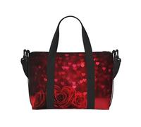 SCAUA Sac à main pour chien, sac de sport, sac de voyage, sac à bandoulière pour homme et femme, Motif roses - Rouge, Taille unique